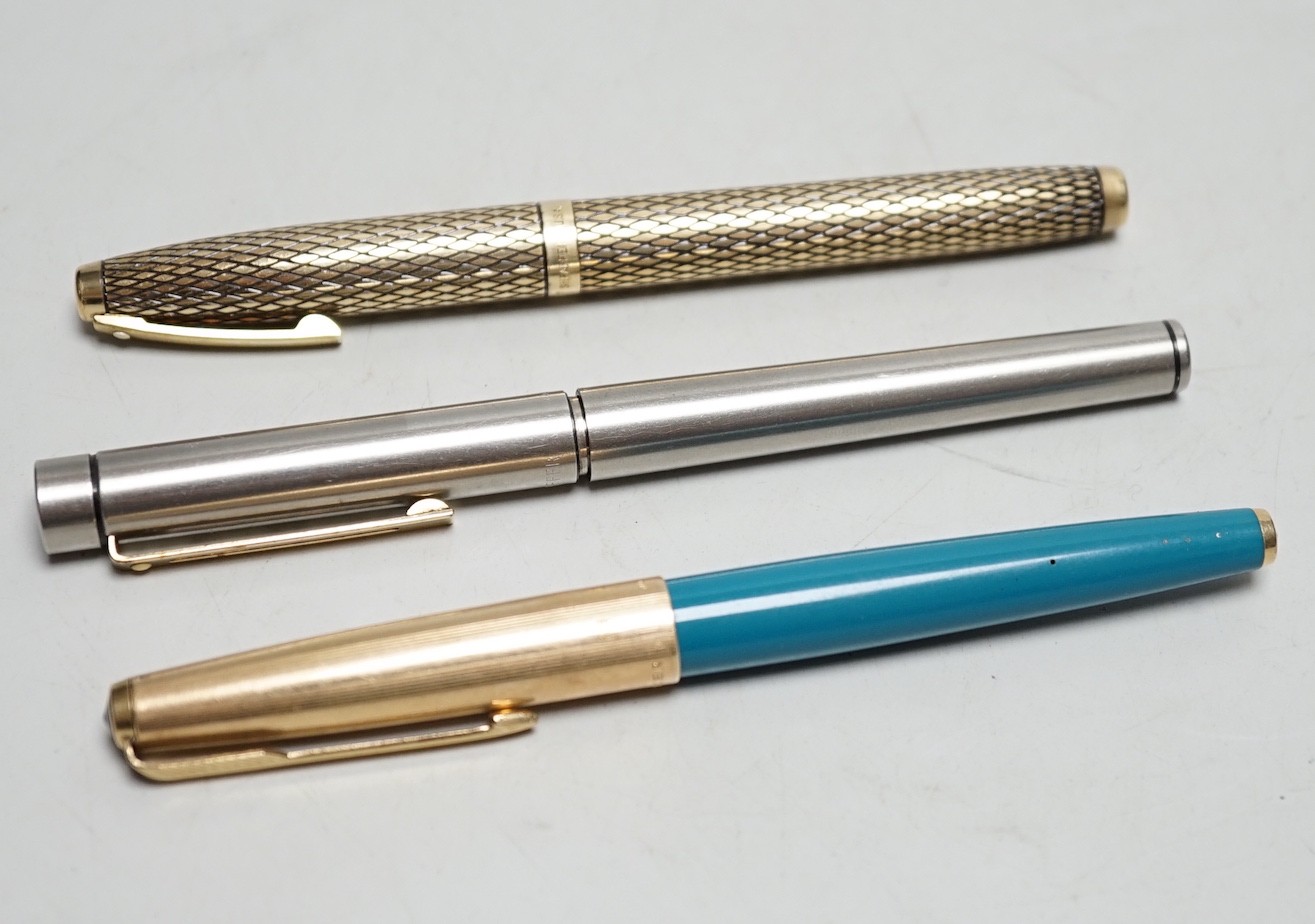 Fountain pens: Two Sheaffer and one Parker
